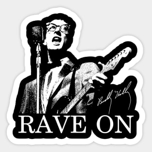 Buddy Singer Guitarist Rave On Holly, Holly Signatur Sticker